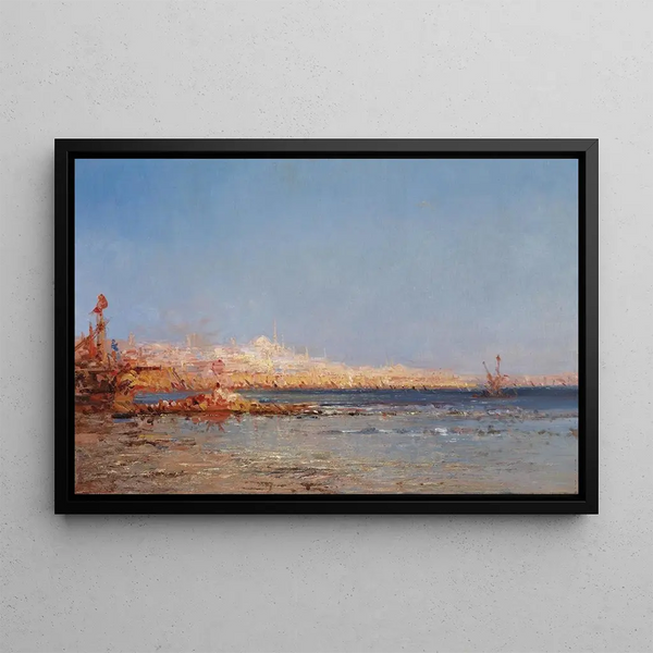 Vista di Costantinopoli - Félix Ziem — quadro incorniciato alla parete