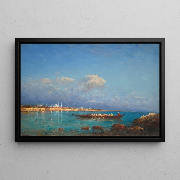 Constantinople dalla Mar di Marmara - Félix Ziem — quadro incorniciato alla parete