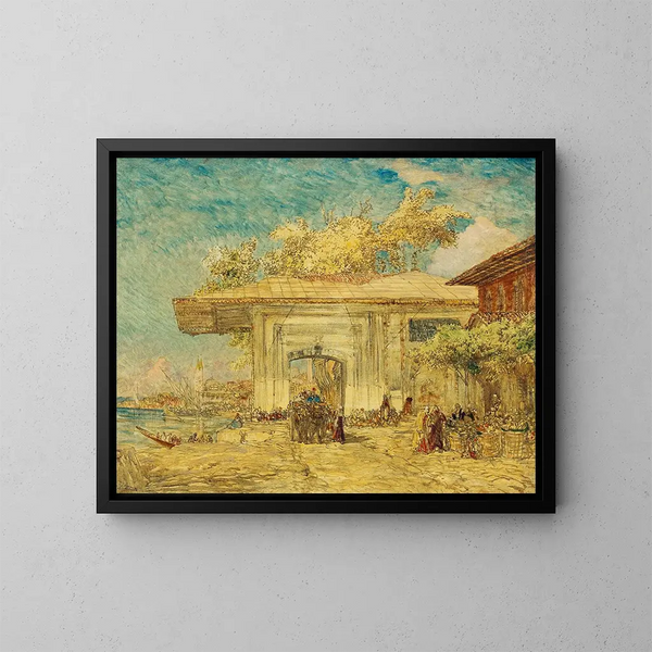 Costantinopoli, il chiosco dei janissari - Félix Ziem — quadro incorniciato alla parete