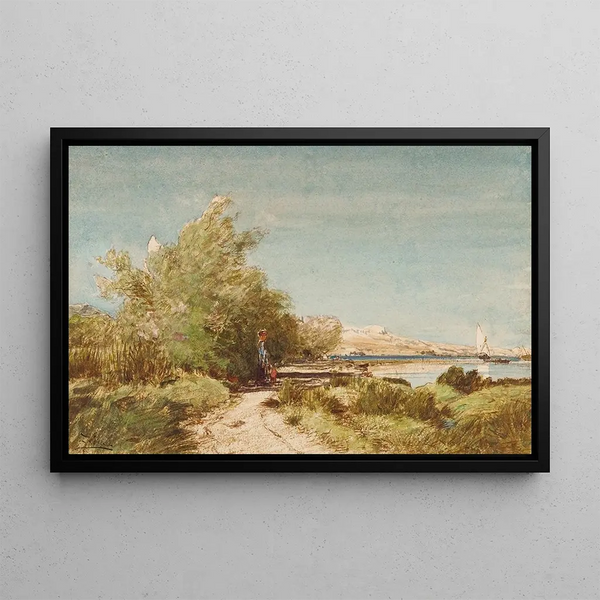Martigues davanti alla casa di Ziem - Félix Ziem — quadro incorniciato alla parete