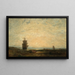 Vele e caravelle al tramonto in Olanda - Félix Ziem — quadro incorniciato alla parete
