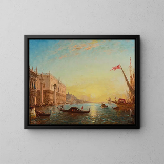 Flix Ziem - Soleil levant devant la Piazzetta et le palais des Doges Venise.webp