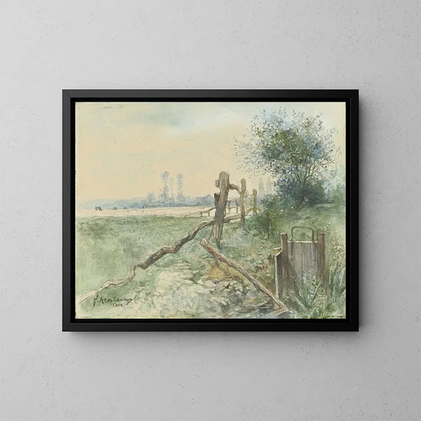 Paesaggio di polders con fossato - Floris Arntzenius — quadro incorniciato alla parete