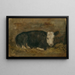 Vacca sdraiata in una stalla - Floris Verster — quadro incorniciato alla parete