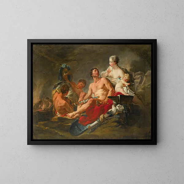 Venere nella forgia di Vulcano - Scuola di François Boucher — quadro incorniciato alla parete