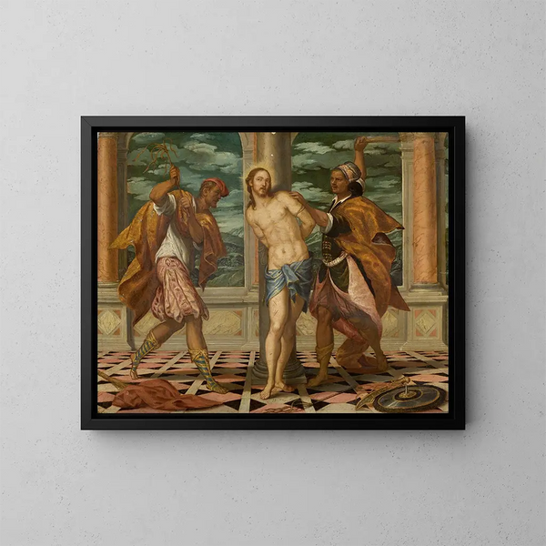 La Flagellation - Scuola di Paolo Veronese — quadro incorniciato alla parete