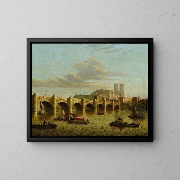 Ponte di Westminster - Scuola di Sir John Dean Paul — quadro incorniciato alla parete