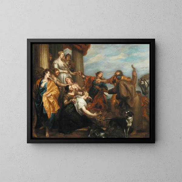 Achille tra le ragazze di Lycomède - Scuola di Antoine van Dyck — quadro incorniciato alla parete