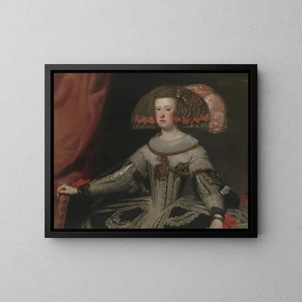 Marianne d'Autriche, regina di Spagna - Scuola di Diego Velázquez — quadro incorniciato alla parete