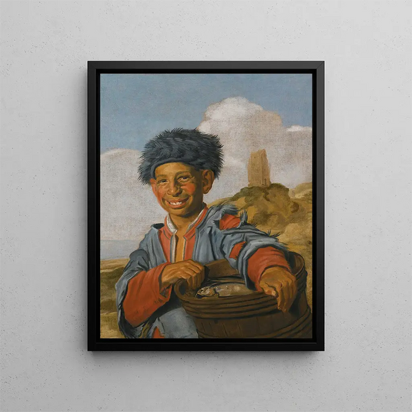 Il pescatore che ride - Scuola di Frans Hals — quadro incorniciato alla parete