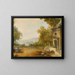 Figures sur une terrasse surplombant un grand lac - Ecole de Hubert Robert — quadro incorniciato alla parete