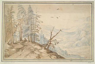 Follower of Jan Brueghel the Elder - View in a Valley from the Edge of a Mountain Road.webp