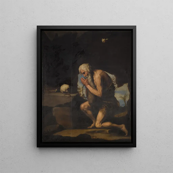 San Paolo l'Ermite - Scuola di Jusepe de Ribera — quadro incorniciato alla parete