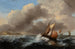 Bateaux de pêche au large dans une mer agitée - Ecole de Ludolf Backhuysen — vista dell’opera