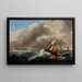 Bateaux de pêche au large dans une mer agitée - Ecole de Ludolf Backhuysen — quadro incorniciato alla parete