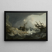 Naufragio durante la tempesta del 13 marzo - Scuola di Ludolf Backhuysen — quadro incorniciato alla parete
