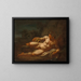 Un dieu fleuve allongé dans un paysage - Scuola di Nicolas Poussin — quadro incorniciato alla parete