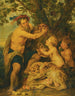 Un homme che beve con putti e una tigre - Scuola di Peter Paul Rubens — vista dell’opera