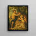 Un homme che beve con putti e una tigre - Scuola di Peter Paul Rubens — quadro incorniciato alla parete