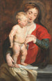 La Vierge soutenant l'Enfant Jésus sur un parapet - Ecole de Peter Paul Rubens — vista dell’opera