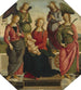 Madonna e Bambino con due angeli, santa Rosa e santa Caterina d'Alessandria - Seguace di Pietro Perugino — vista dell’opera