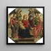 Madonna e Bambino con due angeli, santa Rosa e santa Caterina d'Alessandria - Seguace di Pietro Perugino — quadro incorniciato alla parete