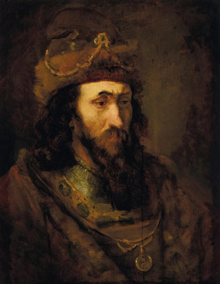 Follower of Rembrandt van Rijn - Head of an Old Testament king.webp