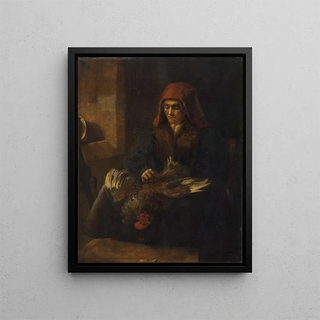 Follower of Rembrandt van Rijn - Old Woman Plucking a Fowl.webp