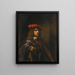 Ritratto di un giovane uomo - Scuola di Rembrandt van Rijn — quadro incorniciato alla parete