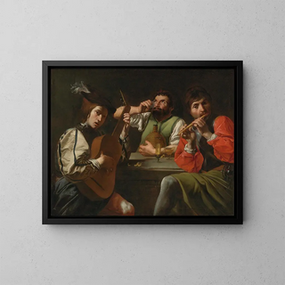 Follower of Valentin de Boulogne - Musicians And Drinkers In An Interior.webp