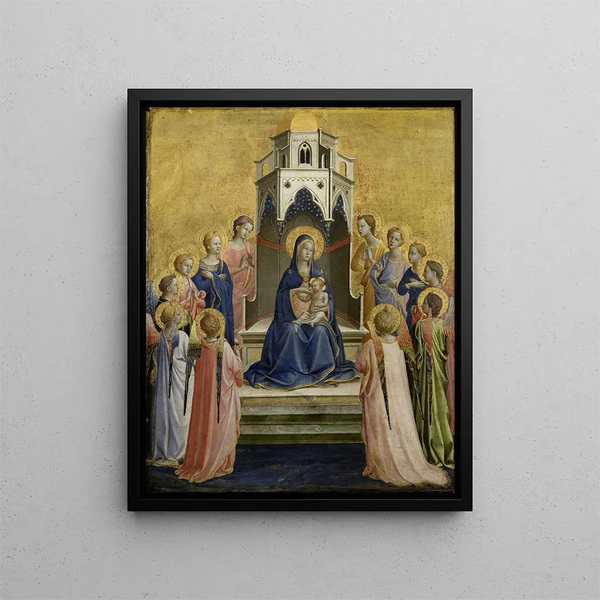 La Vierge à l'Enfant en trône et douze anges - Fra Angelico — quadro incorniciato alla parete