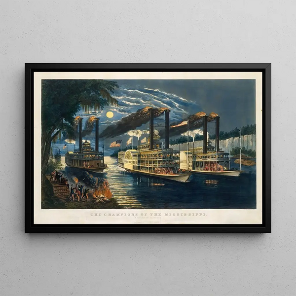 Frances Flora Bond Palmer - The Champions of the Mississippi A Race for the Buckhorns.webp