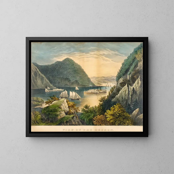 Vista sul fiume Hudson - Frances Flora Bond Palmer — quadro incorniciato alla parete