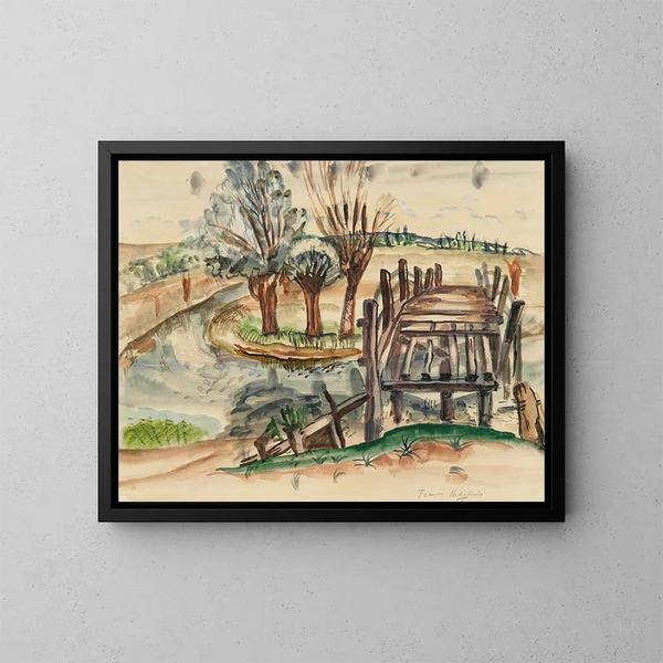 Ponte di Flatford - Frances Hodgkins — quadro incorniciato alla parete