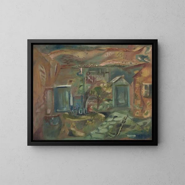Interno cortile di Purbeck all'inizio del pomeriggio - Frances Hodgkins — quadro incorniciato alla parete