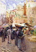 La place du marché à San Remo, Italie - Frances Hodgkins — vista dell’opera
