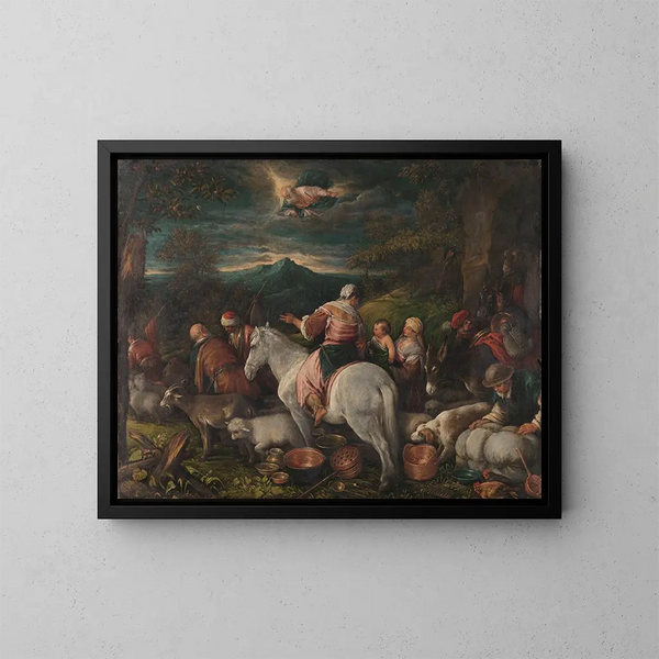 Abraham lascia Haran - Francesco Bassano il Giovane — quadro incorniciato alla parete