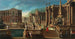 Vista di una villa con una fontana, giardini e figure eleganti - Francesco Battaglioli — vista dell’opera