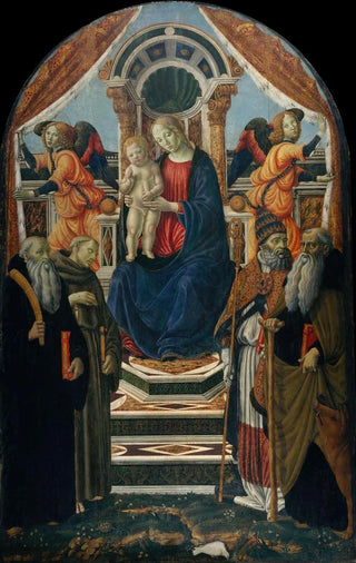 Francesco Botticini - Madonna and Child Enthroned with Saints and Angels.webp