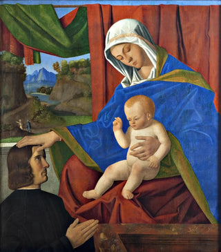 Francesco Di Simone Da Santacroce - The Virgin with the Christ Child and a donor.webp