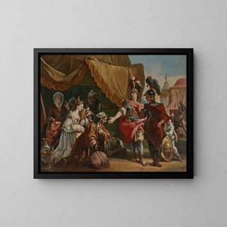 Famiglia di Dario davanti ad Alessandro - Francesco Fontebasso — quadro incorniciato alla parete
