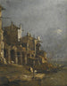 Un paesaggio costiero di Capriccio con personaggi sulla riva sotto un'arcata - Francesco Guardi — vista dell’opera