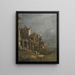 Un paesaggio costiero di Capriccio con personaggi sulla riva sotto un'arcata - Francesco Guardi — quadro incorniciato alla parete
