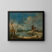 Un capriccio di una torre rustica al bordo di un lago - Francesco Guardi — quadro incorniciato alla parete