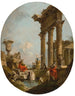 Un caprice architettonico con personaggi tra rovine classiche Un tempio oltre - Francesco Guardi — vista dell’opera