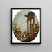 Un caprice architettonico con personaggi tra rovine classiche Un tempio oltre - Francesco Guardi — quadro incorniciato alla parete