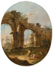 Un caprice architettonico con figure vicino a un arco in rovina - Francesco Guardi — vista dell’opera