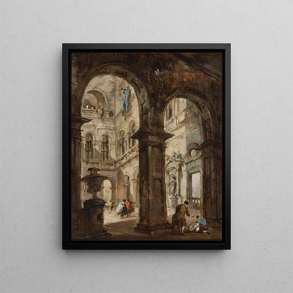 Un caprice architettonico - Francesco Guardi — quadro incorniciato alla parete