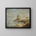 Caprice rustico con torre sul bordo dell'acqua - Francesco Guardi — quadro incorniciato alla parete