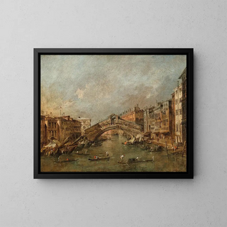 Francesco Guardi - The Rialto Bridge and the Riva del Vin Venice.webp